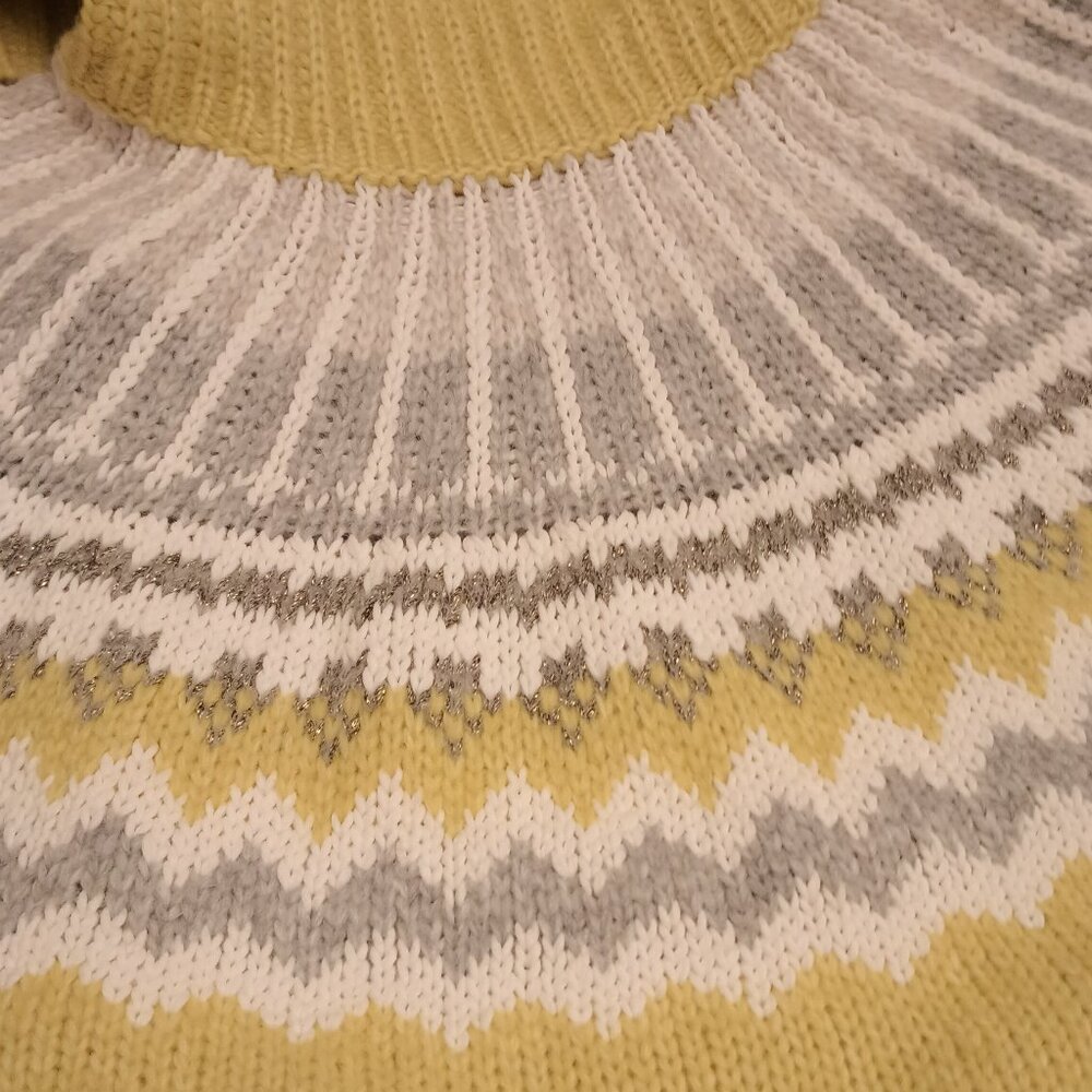 Loft Size XL Yellow and Gray Fair Isle Sweater (NWOT) - Picture 3 of 9